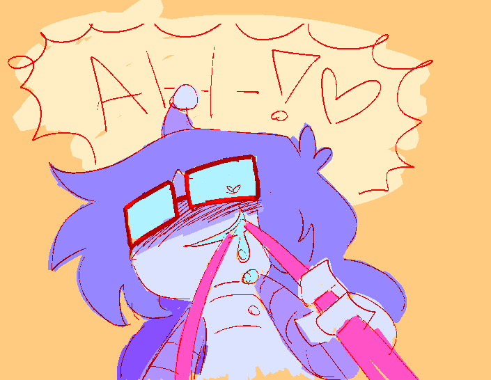 lucy biting on one of benders wires, blushing and smiling like a little freak. one of their pupils is obfuscated but the other is a heart looking down at him. 
bender - “AH-! ♡”